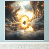 Futuristisch digitaal kunstwerk voor moderne ruimt canvas afdruk (Insitu (Houten vloer))