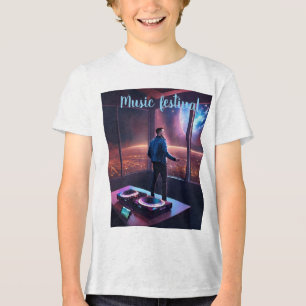 Futuristisch DJ-concert met uitzicht op Mars Tri-Blend Shirt