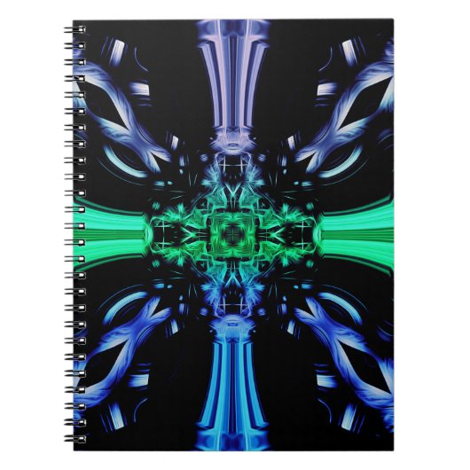 Futuristisch Elektrisch Plasma Fractal Design Notitieboek (Voorkant)