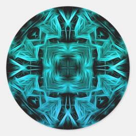 Futuristisch Elektrisch Plasma Fractal Design Ronde Sticker