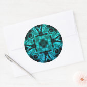 Futuristisch Elektrisch Plasma Fractal Design Ronde Sticker (Envelop)