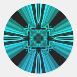 Futuristisch Elektrisch Plasma Fractal Design Ronde Sticker