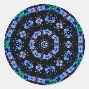 Futuristisch Elektrisch Plasma Fractal Design Ronde Sticker