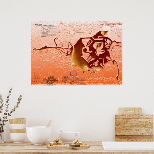 Futuristisch Evo-Poster afdrukken Geoptimaliseerd Poster (Keuken)