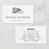 Futuristisch gebouw moderne architect minimalistis visitekaartje (Voorkant / Achterkant)