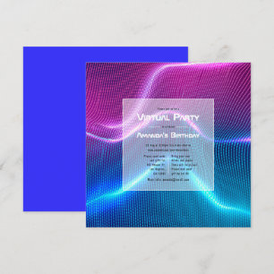 Futuristisch geometrisch virtueel verjaardagsfeest kaart