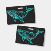 Futuristisch Geometrisch Wal Badge (Voor- en achterkant)