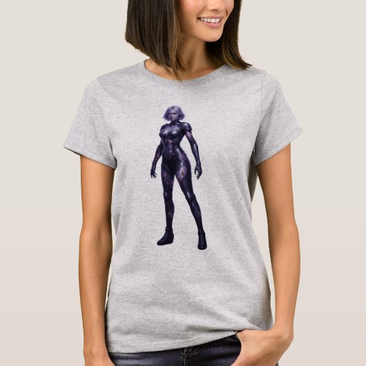 Futuristisch gepantserde huurling goth-stijl T-shi T-shirt (Voorkant)