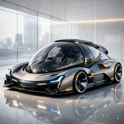 Futuristisch hightech conceptaut ontwerp print kaart