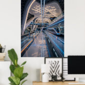 Futuristisch hoogsnelheidsstation poster (Thuiskantoor)