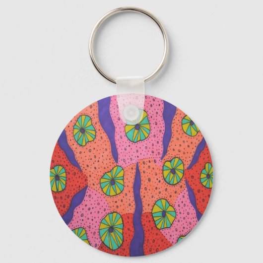 Futuristisch, kleurrijk Abstract Sleutelhanger (Voorkant)