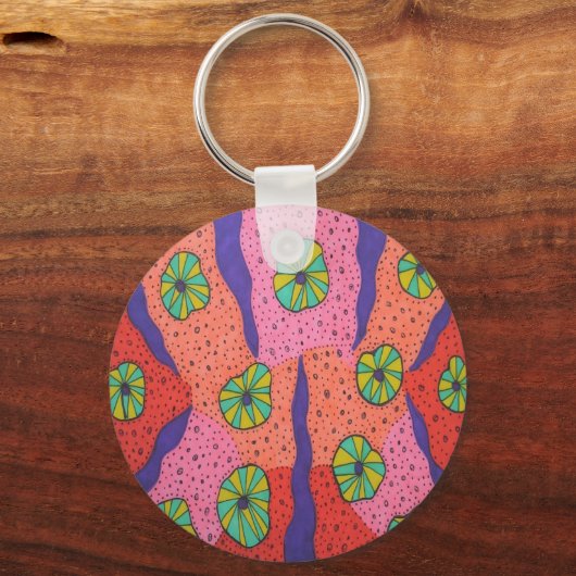 Futuristisch, kleurrijk Abstract Sleutelhanger (Voorkant)