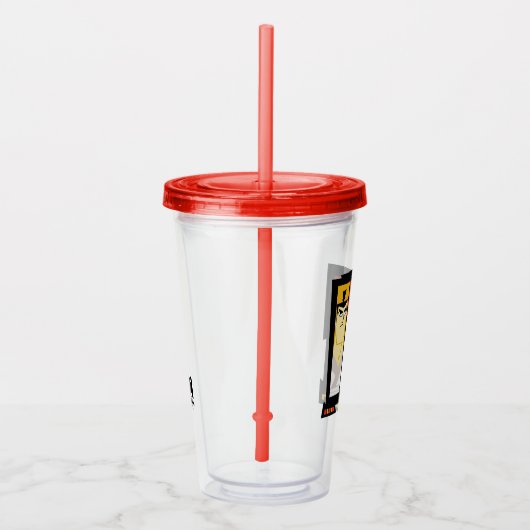 Futuristisch Lijst met Samurai Jack-teken op drie  Acryl Drinkbeker (Rechts)