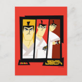 Futuristisch Lijst met Samurai Jack-teken op drie Briefkaart (Voorkant)