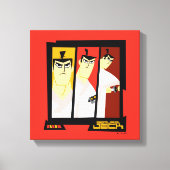 Futuristisch Lijst met Samurai Jack-teken op drie Canvas Afdruk (Voorkant)