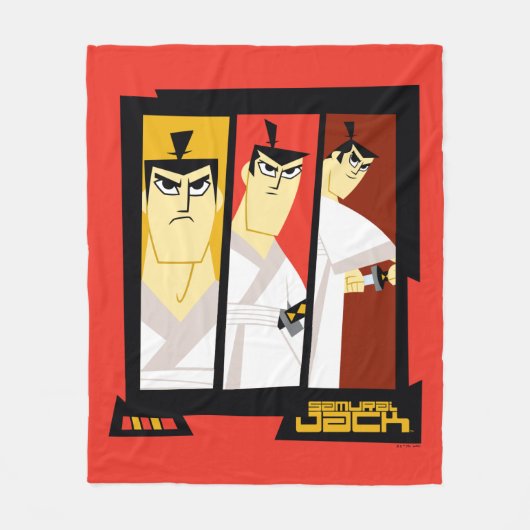 Futuristisch Lijst met Samurai Jack-teken op drie Fleece Deken (Voorkant)