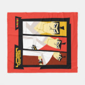 Futuristisch Lijst met Samurai Jack-teken op drie  Fleece Deken (Voorkant (Horizontaal))