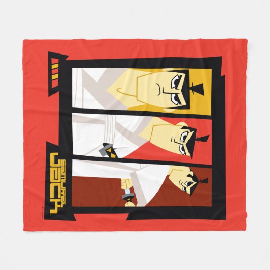 Futuristisch Lijst met Samurai Jack-teken op drie  Fleece Deken (Voorkant (Horizontaal))