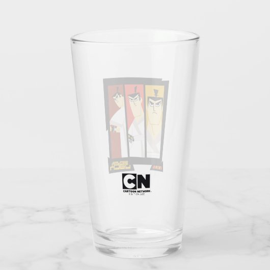 Futuristisch Lijst met Samurai Jack-teken op drie Glas (Achterkant)