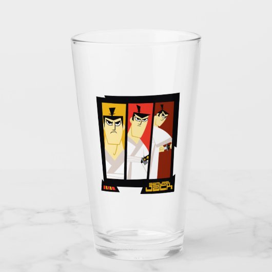 Futuristisch Lijst met Samurai Jack-teken op drie Glas (Voorkant)
