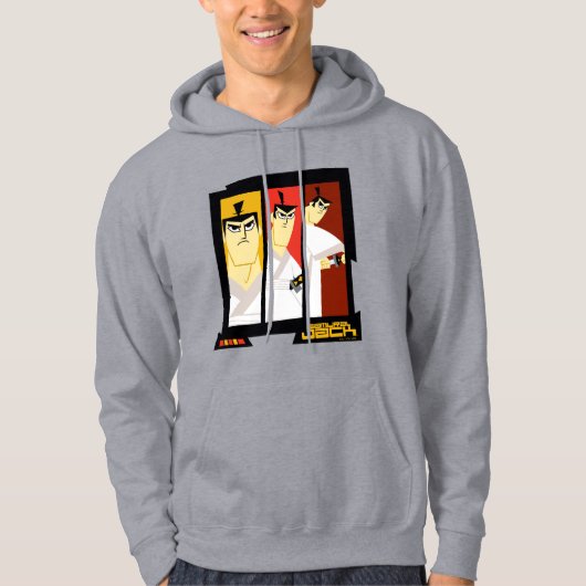Futuristisch Lijst met Samurai Jack-teken op drie  Hoodie (Voorkant)