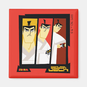 Futuristisch Lijst met Samurai Jack-teken op drie  Magneet