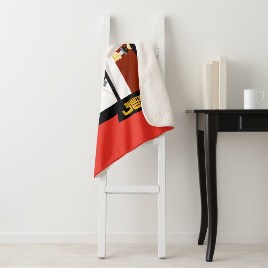 Futuristisch Lijst met Samurai Jack-teken op drie Sherpa Deken (In situ)