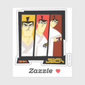 Futuristisch Lijst met Samurai Jack-teken op drie  Sticker (Vel)