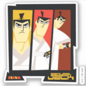 Futuristisch Lijst met Samurai Jack-teken op drie  Sticker (Voorkant)