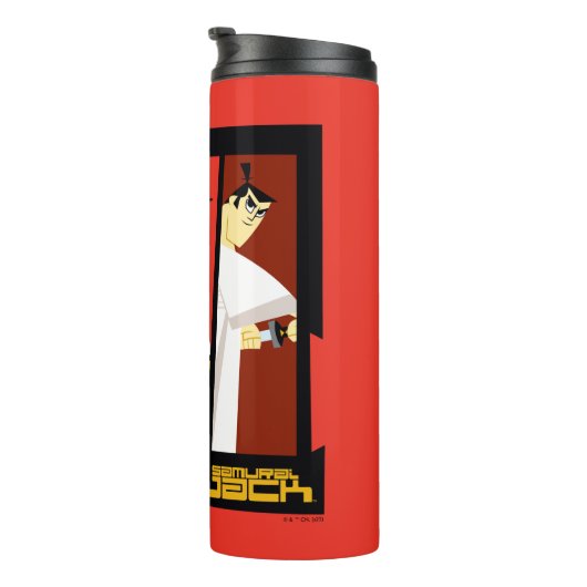 Futuristisch Lijst met Samurai Jack-teken op drie  Thermosbeker (Geroteerd rechts)