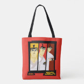 Futuristisch Lijst met Samurai Jack-teken op drie Tote Bag (Achterkant)