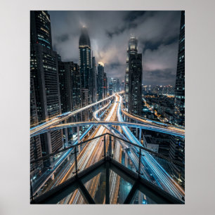 Futuristisch luchtwegknooppunt poster