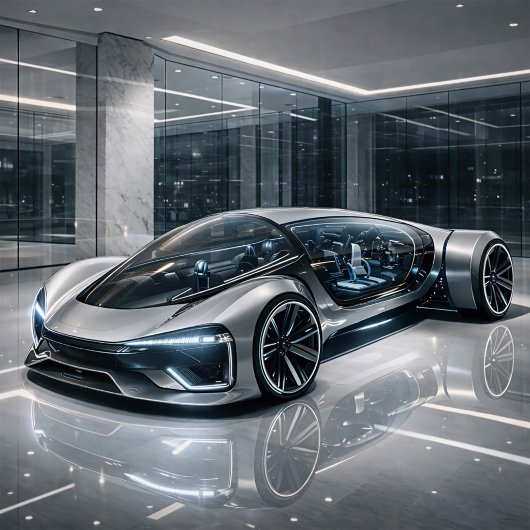 Futuristisch luxe supercar ontwerpprint kaart