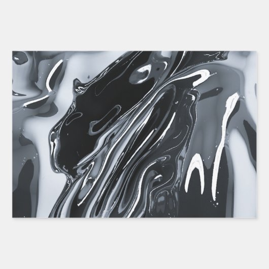 Futuristisch metallisch chroom inpakpapier vel (Voorkant)