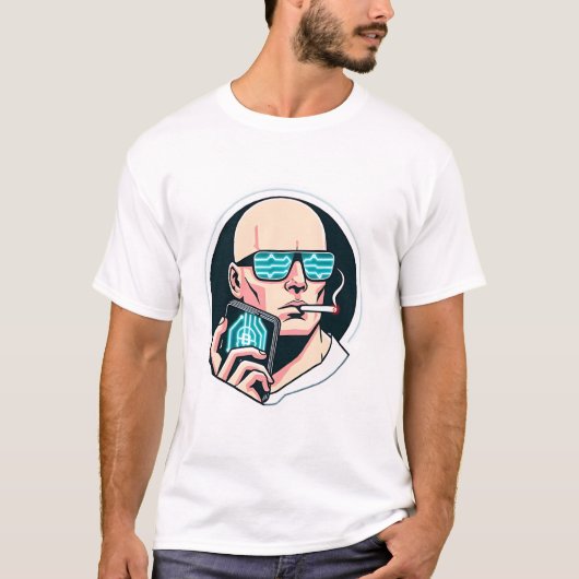 Futuristisch minimalisme: Crypto & Smoke T-shirt (Voorkant)