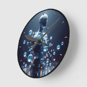  futuristisch moleculair energieontwerp ronde klok (Hoek)