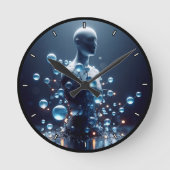  futuristisch moleculair energieontwerp ronde klok (Voorkant)
