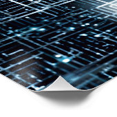 futuristisch nachtlandschap van circuits perfect poster (Hoek)