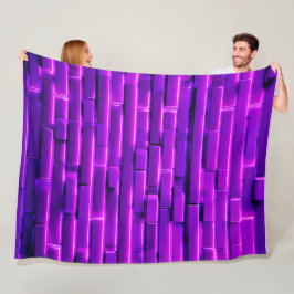 Futuristisch Neon Bakstenen Muurontwerp Fleece Deken