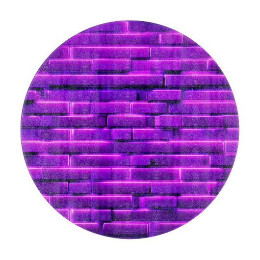 Futuristisch Neon Bakstenen Muurontwerp Snijplank (Voorkant)