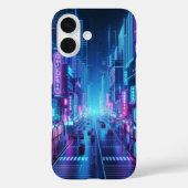 futuristisch neon stadsbeeld Case-Mate iPhone case (Achterkant)