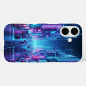 futuristisch neon stadsbeeld Case-Mate iPhone case (Achterkant (horizontaal))