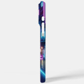 futuristisch neon stadsbeeld Case-Mate iPhone case (Achterkant / Links)