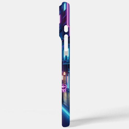 futuristisch neon stadsbeeld Case-Mate iPhone case (Achterkant / Links)