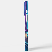 futuristisch neon stadsbeeld Case-Mate iPhone case (Achterkant / Links)