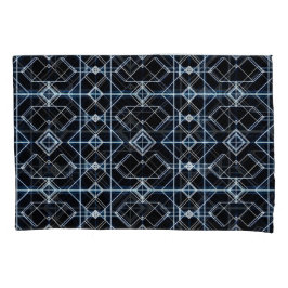 futuristisch neonrasterpatroon kussensloop