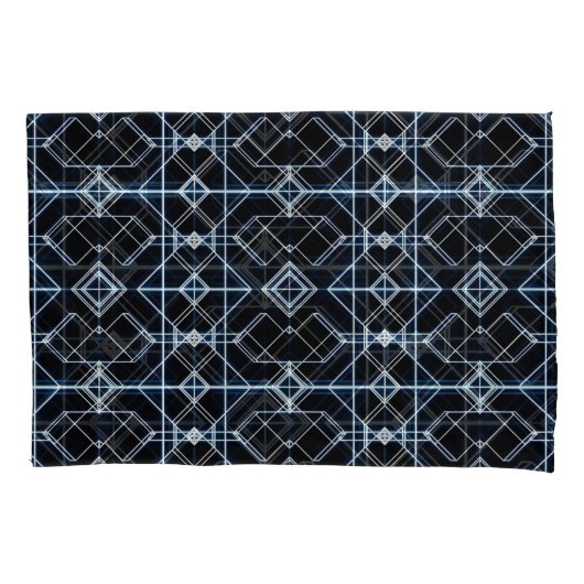 futuristisch neonrasterpatroon kussensloop (Voorkant-Links)