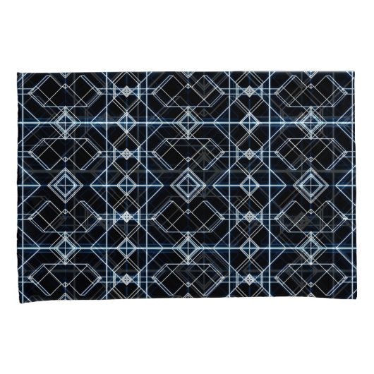 futuristisch neonrasterpatroon kussensloop (Voorkant-Rechts)