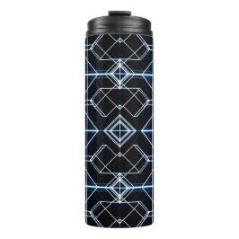 futuristisch neonrasterpatroon thermosbeker