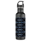 futuristisch neonrasterpatroon waterfles  (Voorkant)